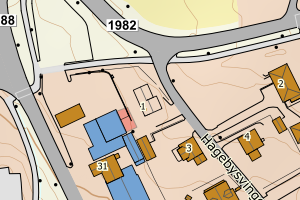 Kartbilde fra WMS-tjeneste av avviket
