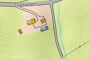 Kartbilde fra WMS-tjeneste av avviket