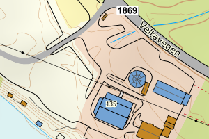 Kartbilde fra WMS-tjeneste av avviket