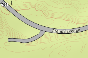 Kartbilde fra WMS-tjeneste av avviket