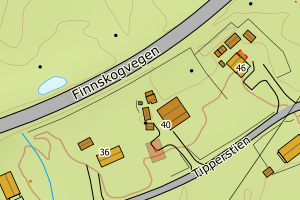 Kartbilde fra WMS-tjeneste av avviket
