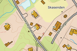 Kartbilde fra WMS-tjeneste av avviket