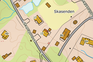 Kartbilde fra WMS-tjeneste av avviket