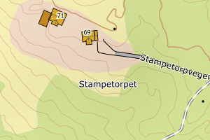 Kartbilde fra WMS-tjeneste av avviket