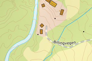 Kartbilde fra WMS-tjeneste av avviket