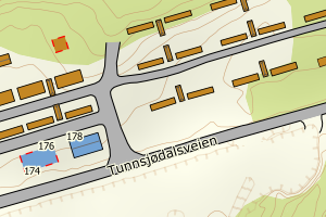 Kartbilde fra WMS-tjeneste av avviket