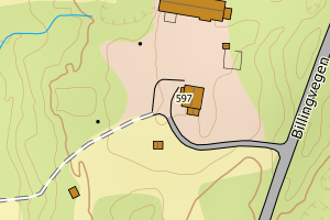 Kartbilde fra WMS-tjeneste av avviket