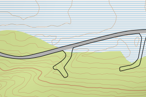 Kartbilde fra WMS-tjeneste av avviket