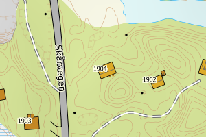 Kartbilde fra WMS-tjeneste av avviket