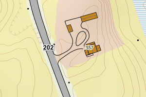 Kartbilde fra WMS-tjeneste av avviket