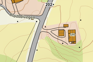 Kartbilde fra WMS-tjeneste av avviket