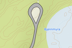 Kartbilde fra WMS-tjeneste av avviket