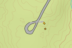 Kartbilde fra WMS-tjeneste av avviket