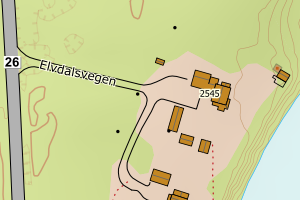 Kartbilde fra WMS-tjeneste av avviket