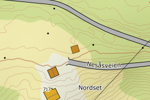 Kartbilde fra WMS-tjeneste av avviket