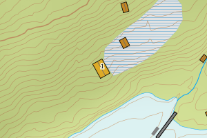 Kartbilde fra WMS-tjeneste av avviket