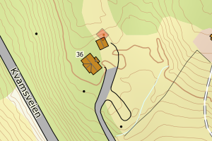 Kartbilde fra WMS-tjeneste av avviket