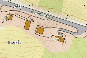 Kartbilde fra WMS-tjeneste av avviket