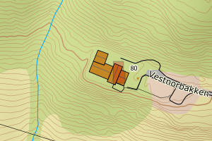 Kartbilde fra WMS-tjeneste av avviket