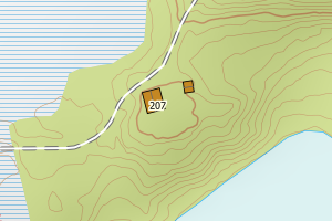 Kartbilde fra WMS-tjeneste av avviket