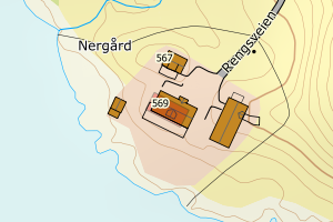 Kartbilde fra WMS-tjeneste av avviket