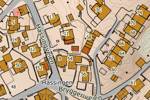 Kartbilde fra WMS-tjeneste av avviket