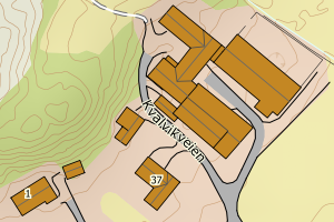 Kartbilde fra WMS-tjeneste av avviket