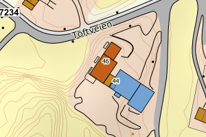 Kartbilde fra WMS-tjeneste av avviket
