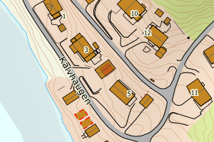 Kartbilde fra WMS-tjeneste av avviket