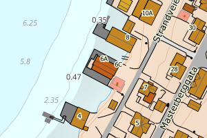 Kartbilde fra WMS-tjeneste av avviket