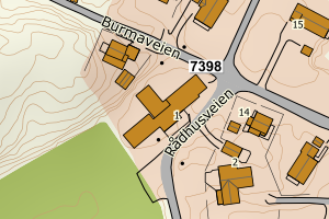 Kartbilde fra WMS-tjeneste av avviket