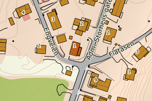 Kartbilde fra WMS-tjeneste av avviket