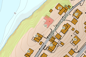 Kartbilde fra WMS-tjeneste av avviket