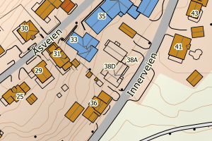 Kartbilde fra WMS-tjeneste av avviket