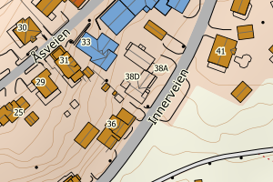 Kartbilde fra WMS-tjeneste av avviket