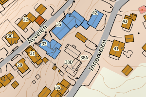 Kartbilde fra WMS-tjeneste av avviket