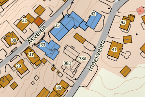 Kartbilde fra WMS-tjeneste av avviket