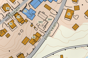 Kartbilde fra WMS-tjeneste av avviket