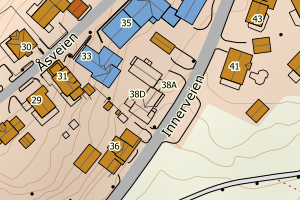 Kartbilde fra WMS-tjeneste av avviket