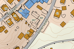 Kartbilde fra WMS-tjeneste av avviket