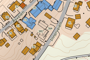 Kartbilde fra WMS-tjeneste av avviket