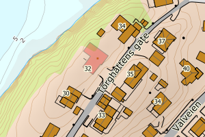 Kartbilde fra WMS-tjeneste av avviket