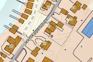 Kartbilde fra WMS-tjeneste av avviket