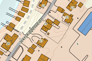 Kartbilde fra WMS-tjeneste av avviket