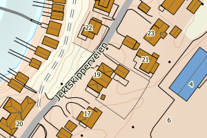 Kartbilde fra WMS-tjeneste av avviket
