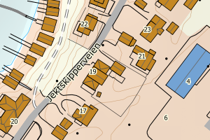 Kartbilde fra WMS-tjeneste av avviket