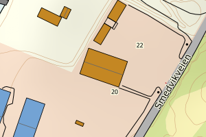 Kartbilde fra WMS-tjeneste av avviket