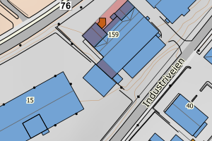 Kartbilde fra WMS-tjeneste av avviket
