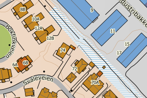 Kartbilde fra WMS-tjeneste av avviket