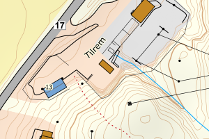 Kartbilde fra WMS-tjeneste av avviket